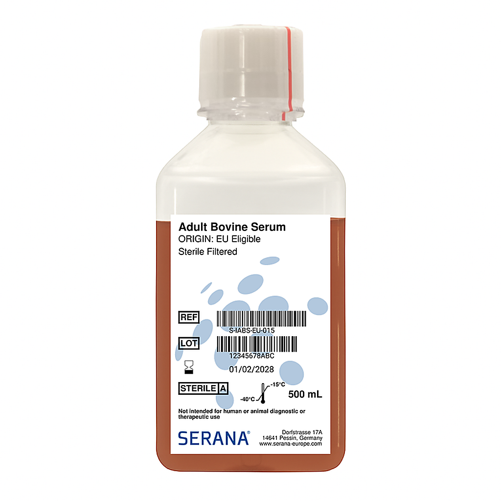 Adult Bovine Serum, EU Approved, Iron Fortified, 500 ml