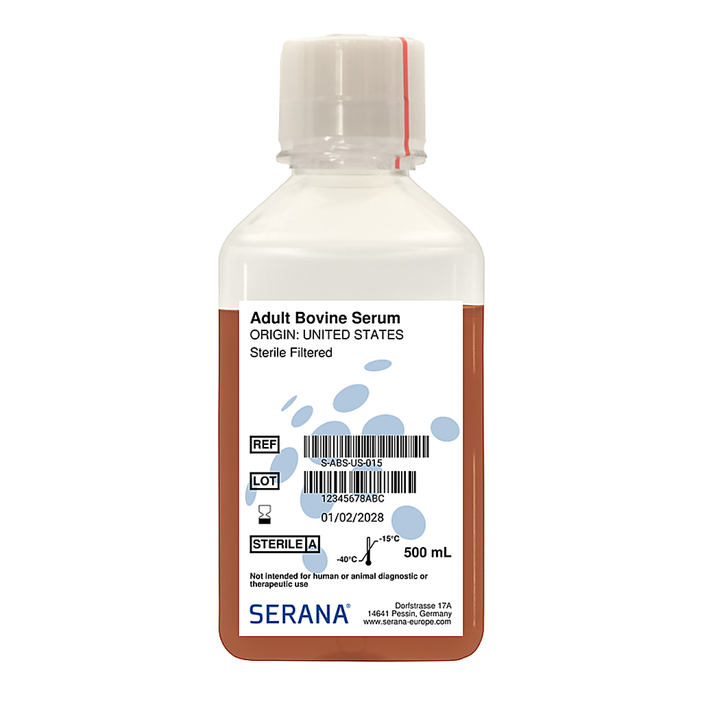 Adult Bovine Serum, United States, Sterile Filtered, 500 ml