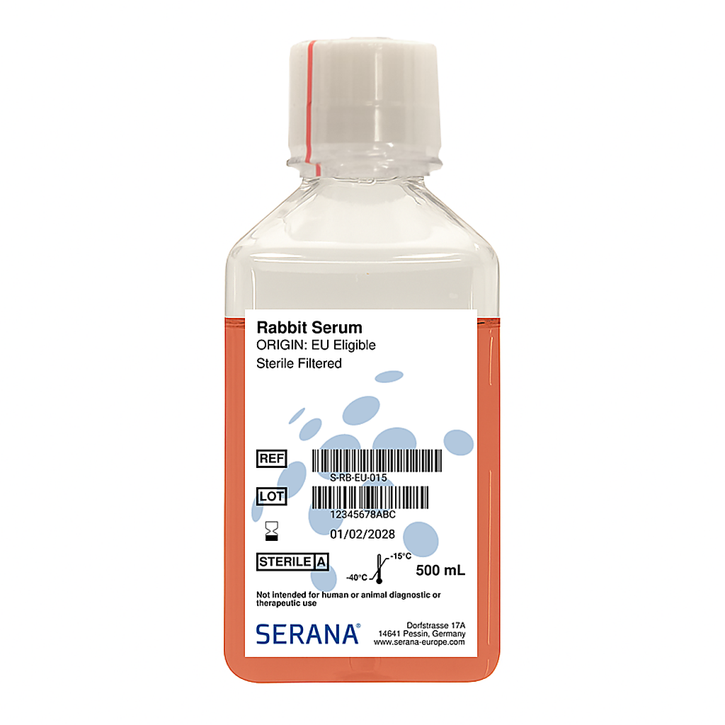 Rabbit Serum, EU Approved, Sterile Filtered, 500 ml
