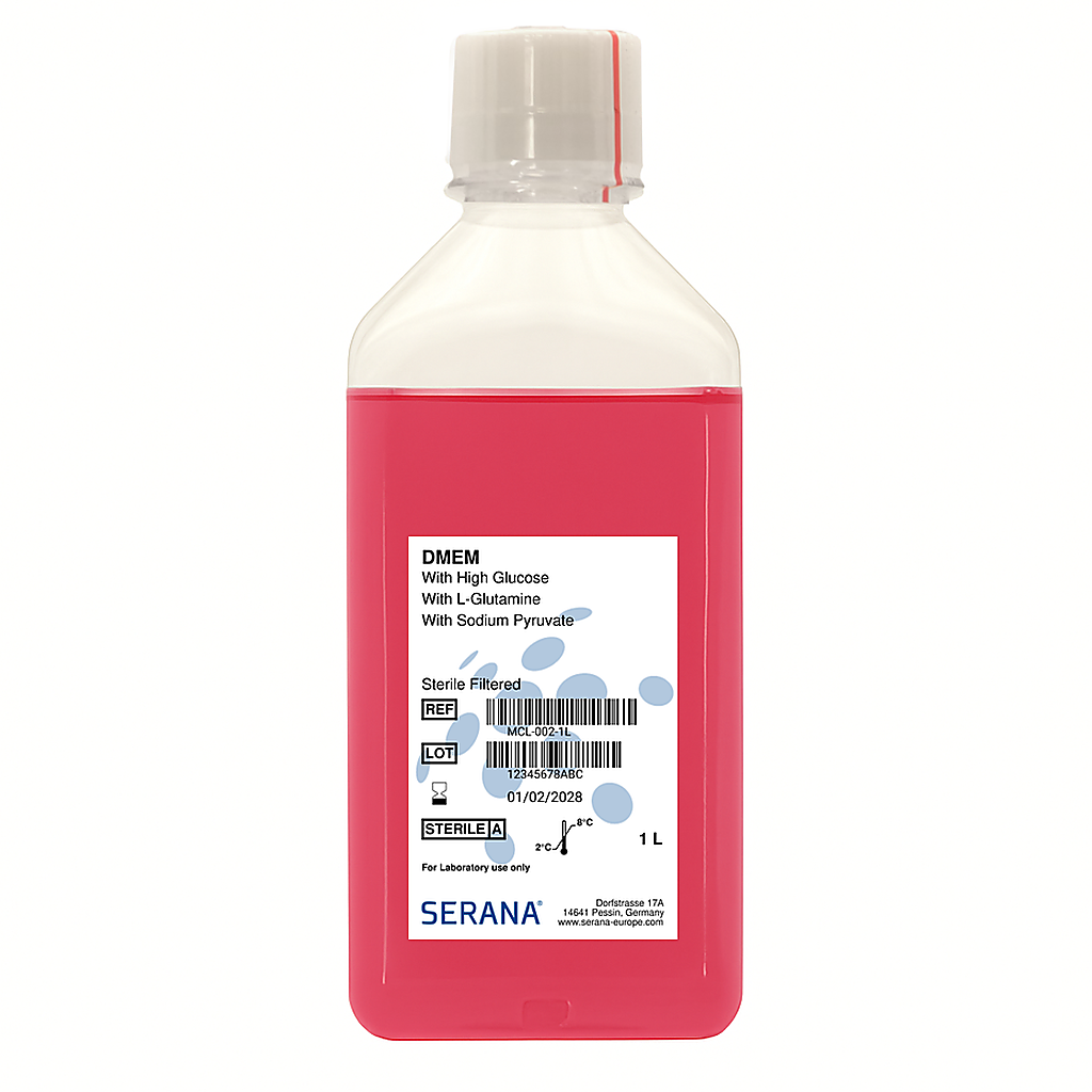 Dulbecco's Modified Eagle's Media (DMEM), Sterile Filtered, 1 L