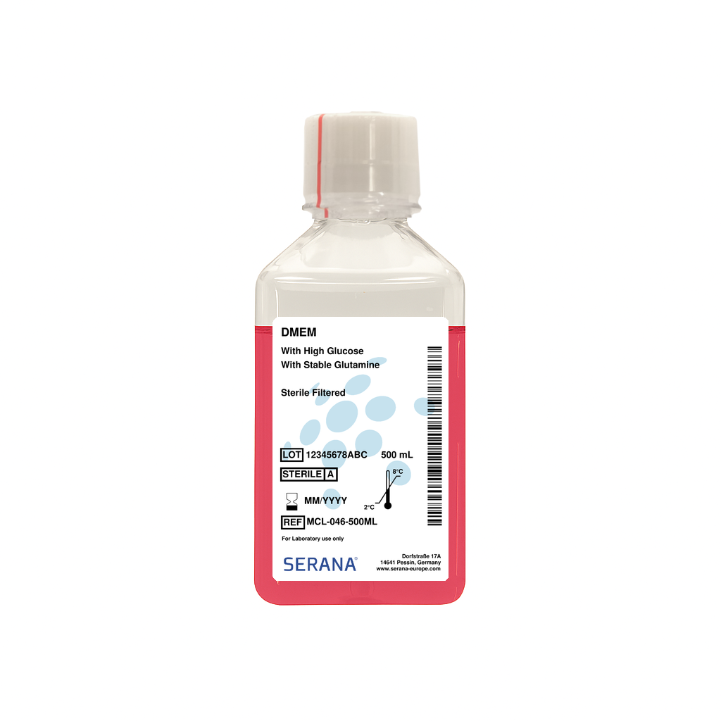 Dulbecco's Modified Eagle's Media (DMEM), Sterile Filtered, 500 ml