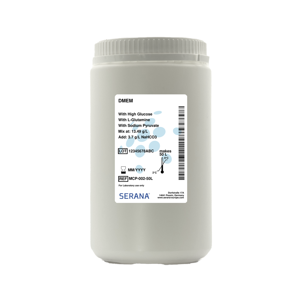 Dulbecco's Modified Eagle's Media (DMEM), Powder, makes 50 L
