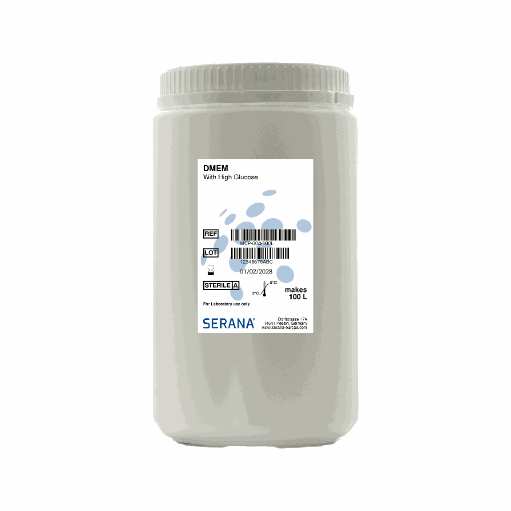 Dulbecco's Modified Eagle's Media (DMEM), Powder, makes 100 L