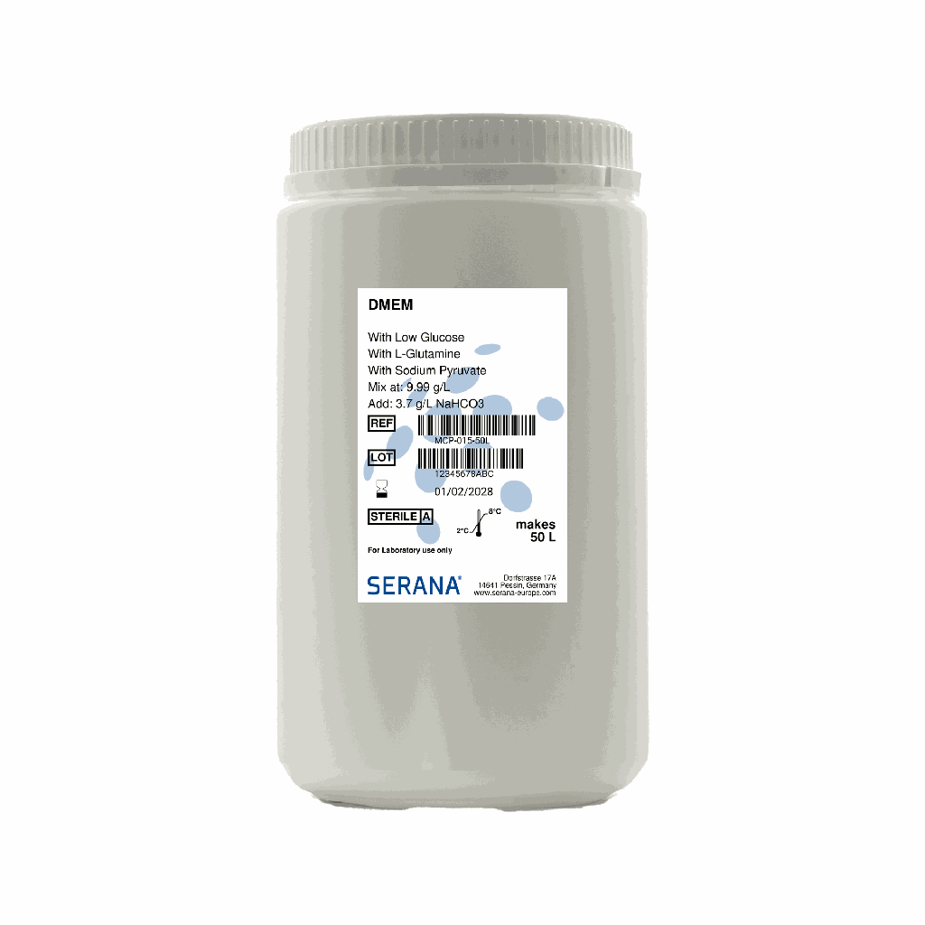 Dulbecco's Modified Eagle's Media (DMEM), Powder, makes 50 L