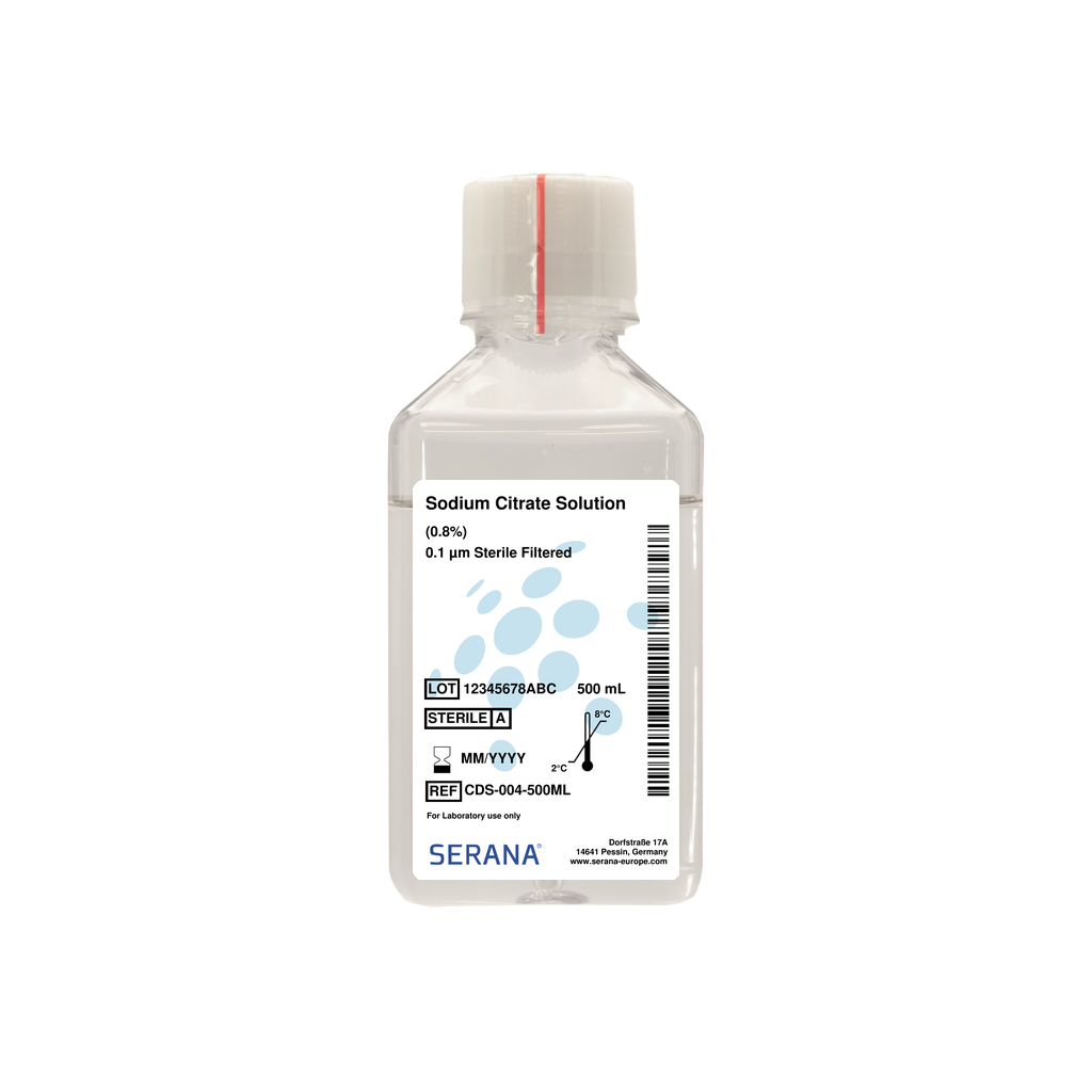 Sodium Citrate Solution (0.8%), Sterile Filtered, 500 ml