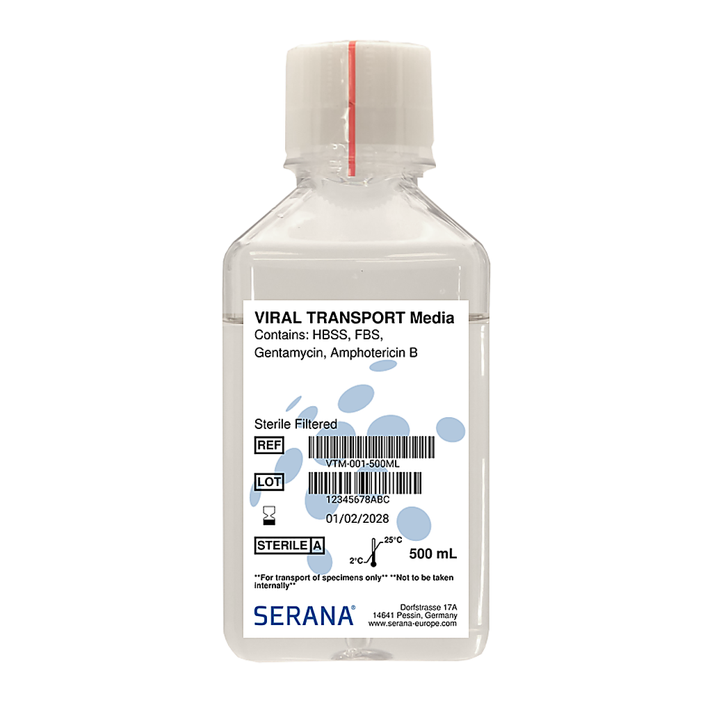 Viral Transport Media, Sterile Filtered, 500 ml