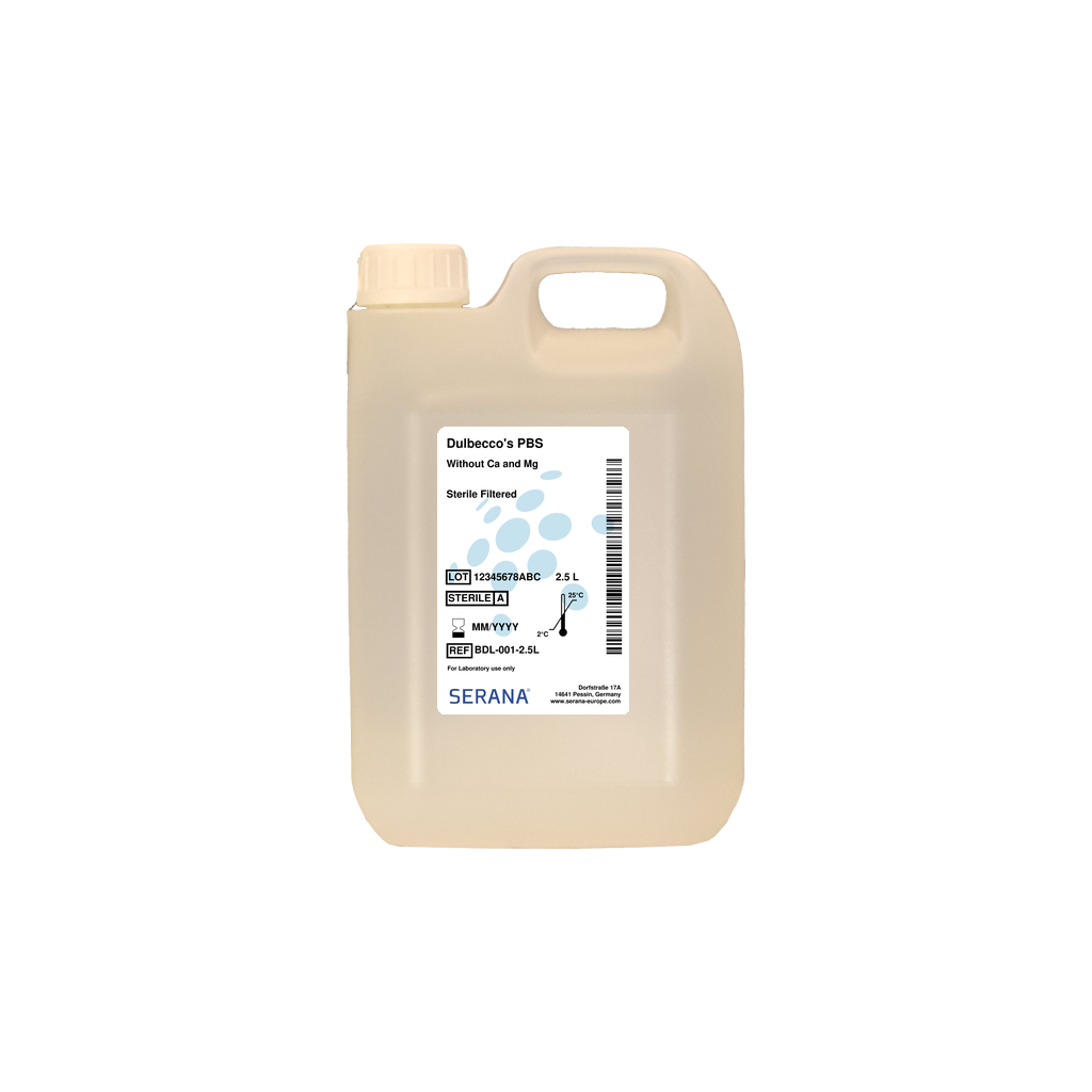 Dulbecco's PBS, Sterile Filtered, 2.5 L