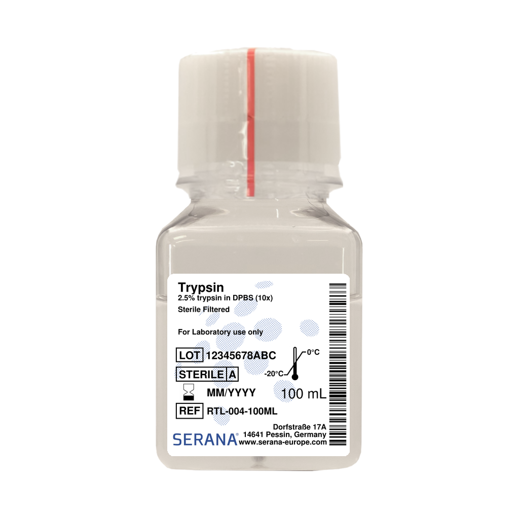 (10X) Trypsin (2.5%) in PBS (1X), Sterile Sterile, 100 ml