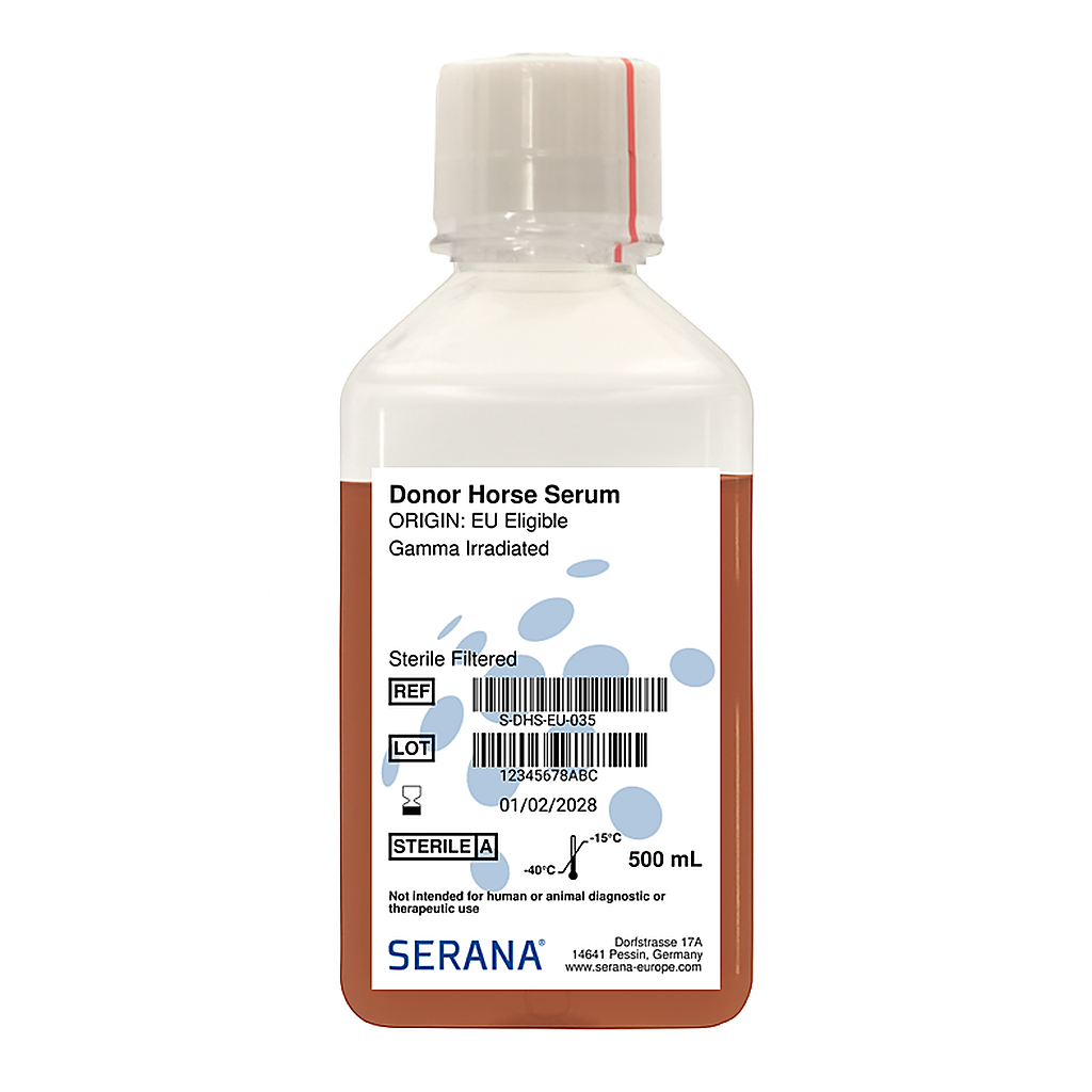 Donor Horse Serum, EU Approved, Gamma Irradiated, 500 ml