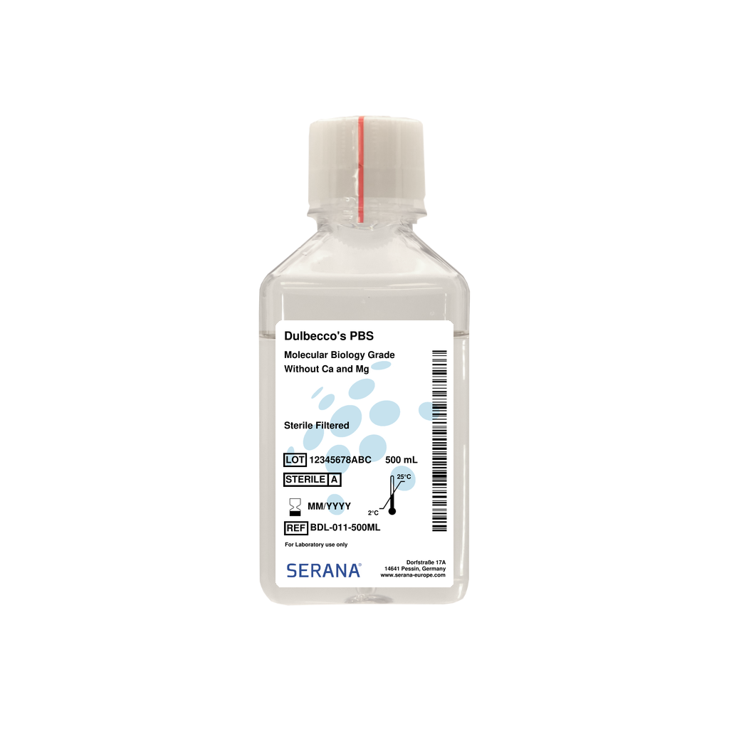 Dulbecco's PBS, Molecular Biology Grade, Sterile Filtered, 500 ml