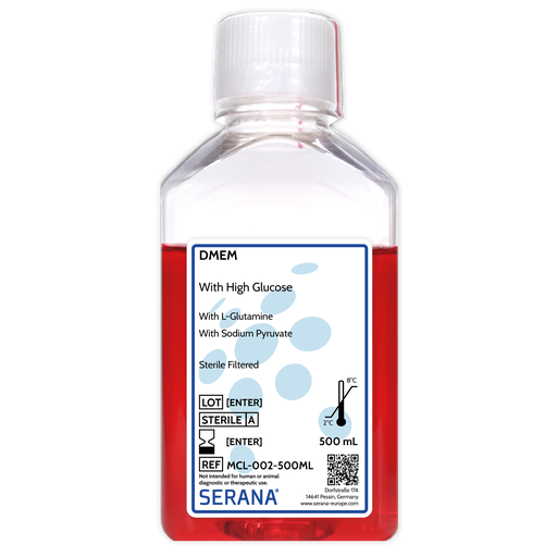 [MCL-002-500ML] Dulbecco's Modified Eagle's Media (DMEM), Sterile Filtered, 500 ml