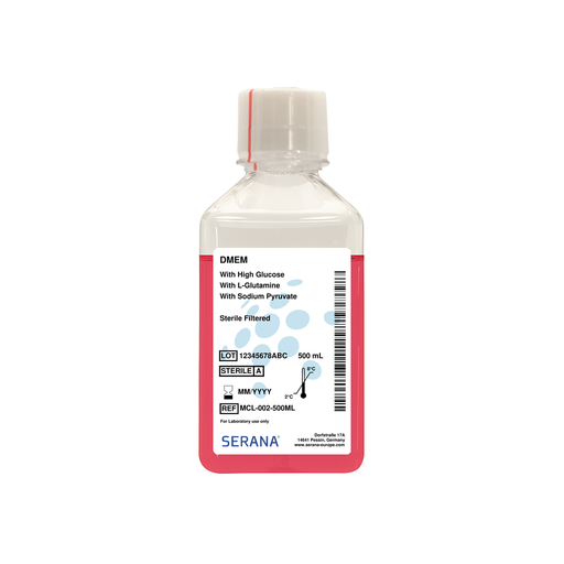 [MCL-002-500ML] Dulbecco's Modified Eagle's Media (DMEM), Sterile Filtered, 500 ml
