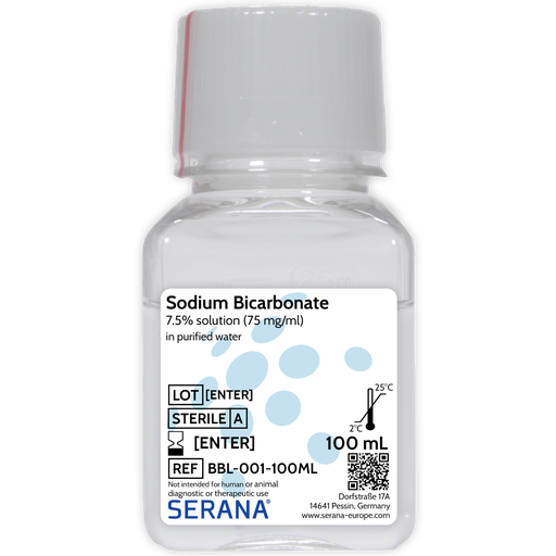 [BBL-001-100ML] Sodium Bicarbonate Solution (7.5%), Sterile Filtered, 100 ml