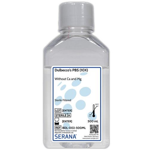 [BDL-002-500ML] Dulbecco's PBS (10X), Sterile Filtered, 500 ml