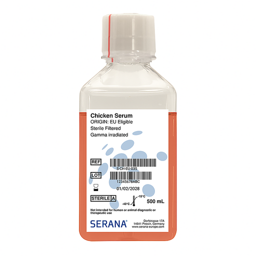 [S-CH-EU-035] Chicken Serum, EU Approved, Gamma Irradiated, 500 ml 