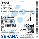 (10X) Trypsin (2.5%) in PBS (1X), Sterile Filtered, 100 ml