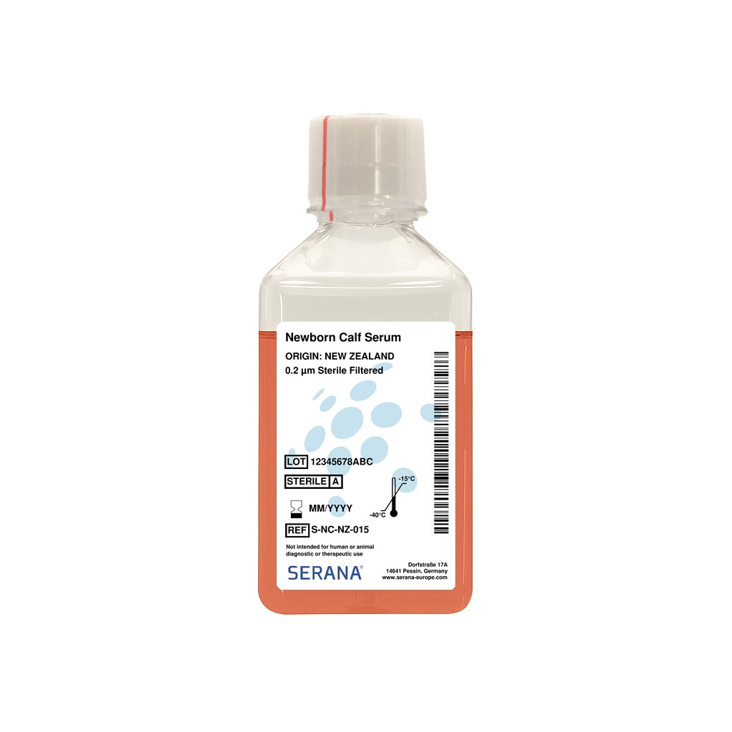 Newborn Calf Serum, New Zealand, Sterile Filtered, 500 ml