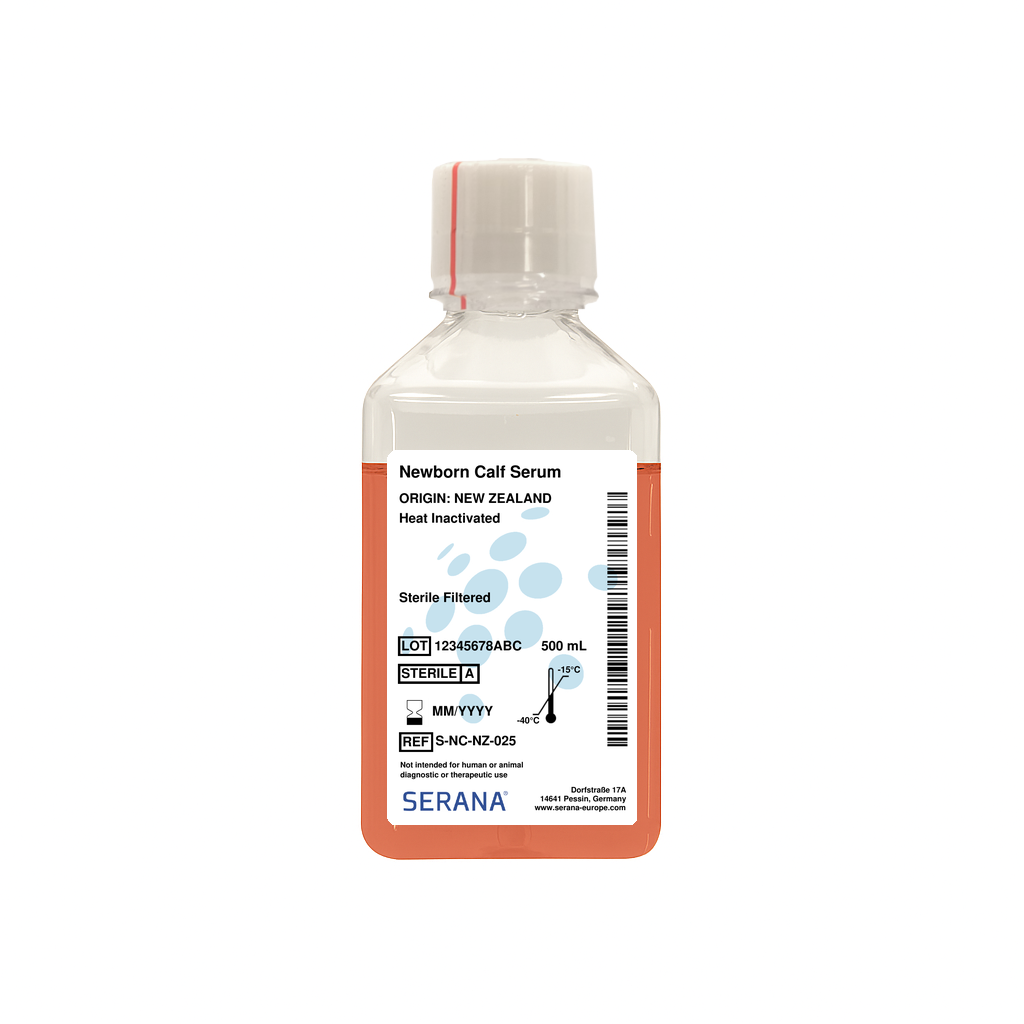 Newborn Calf Serum, New Zealand, Heat Inactivated, 500 ml