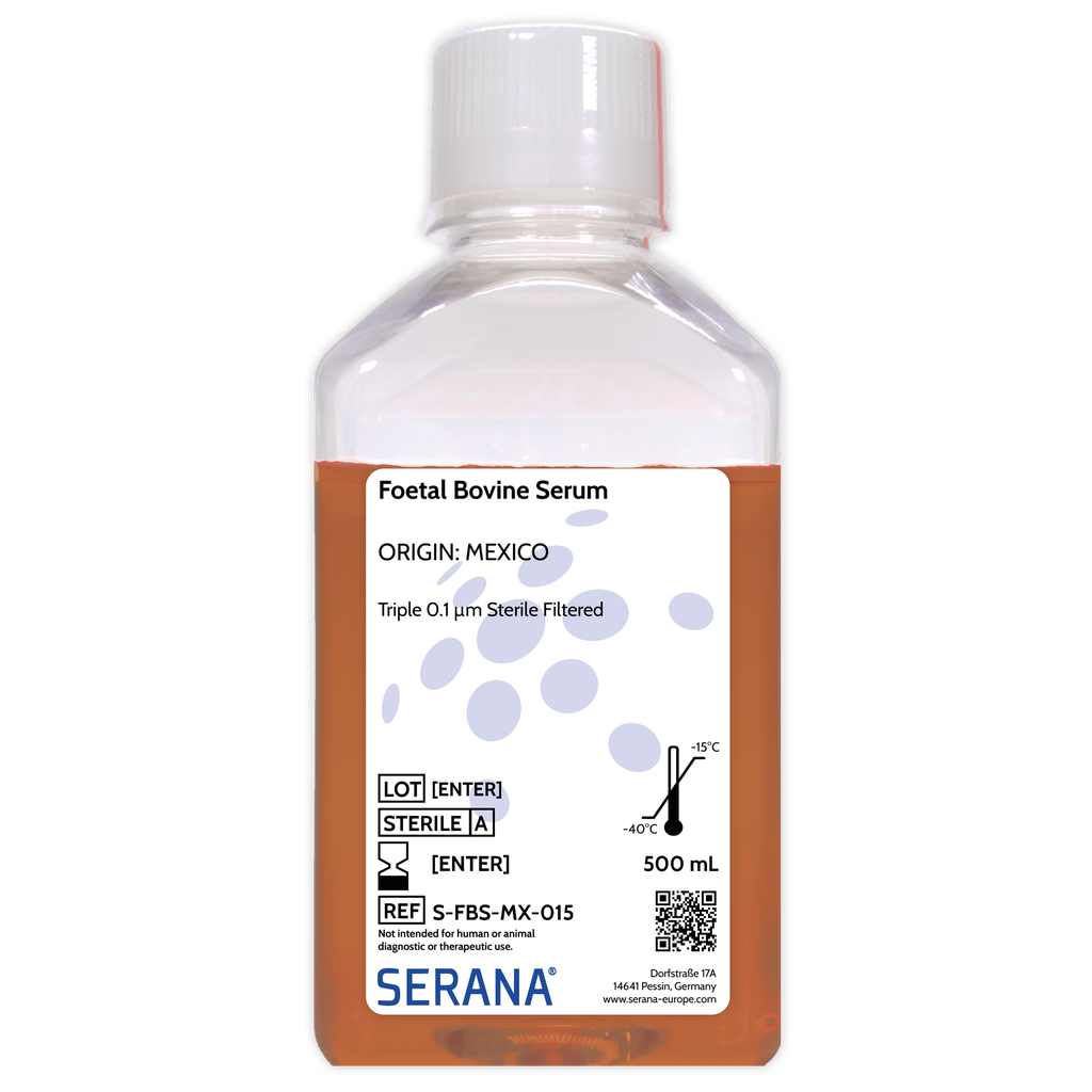 Fetal Bovine Serum, Mexico, Sterile Filtered, 500 ml