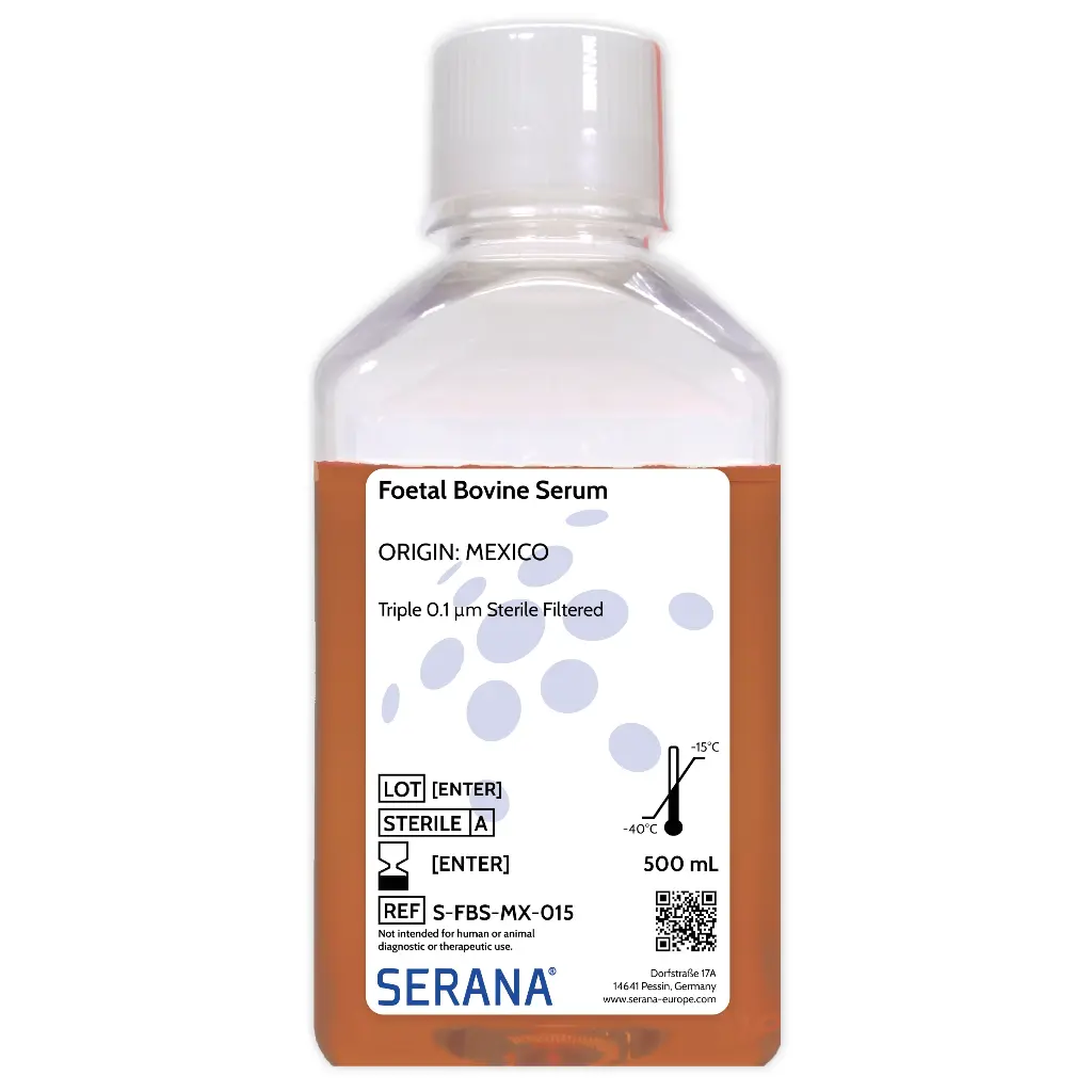 Fetal Bovine Serum, Mexico, Sterile Filtered, 500 ml