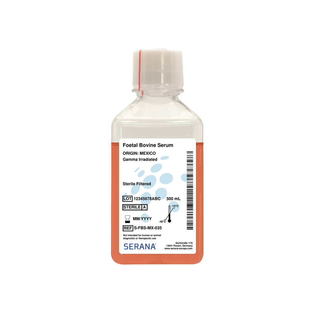 Fetal Bovine Serum, Mexico, Gamma Irradiated, 500 ml