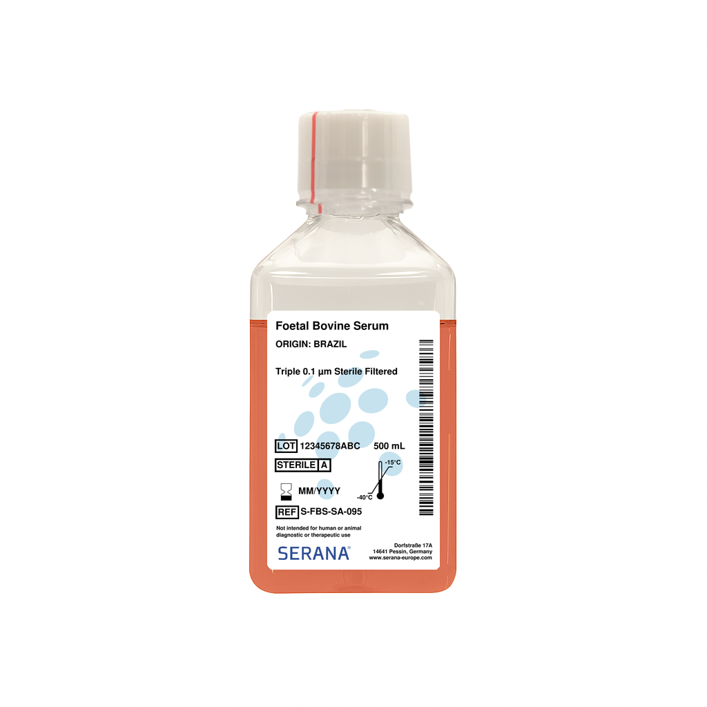 Fetal Bovine Serum, Brazil, Sterile Filtered, 500 ml