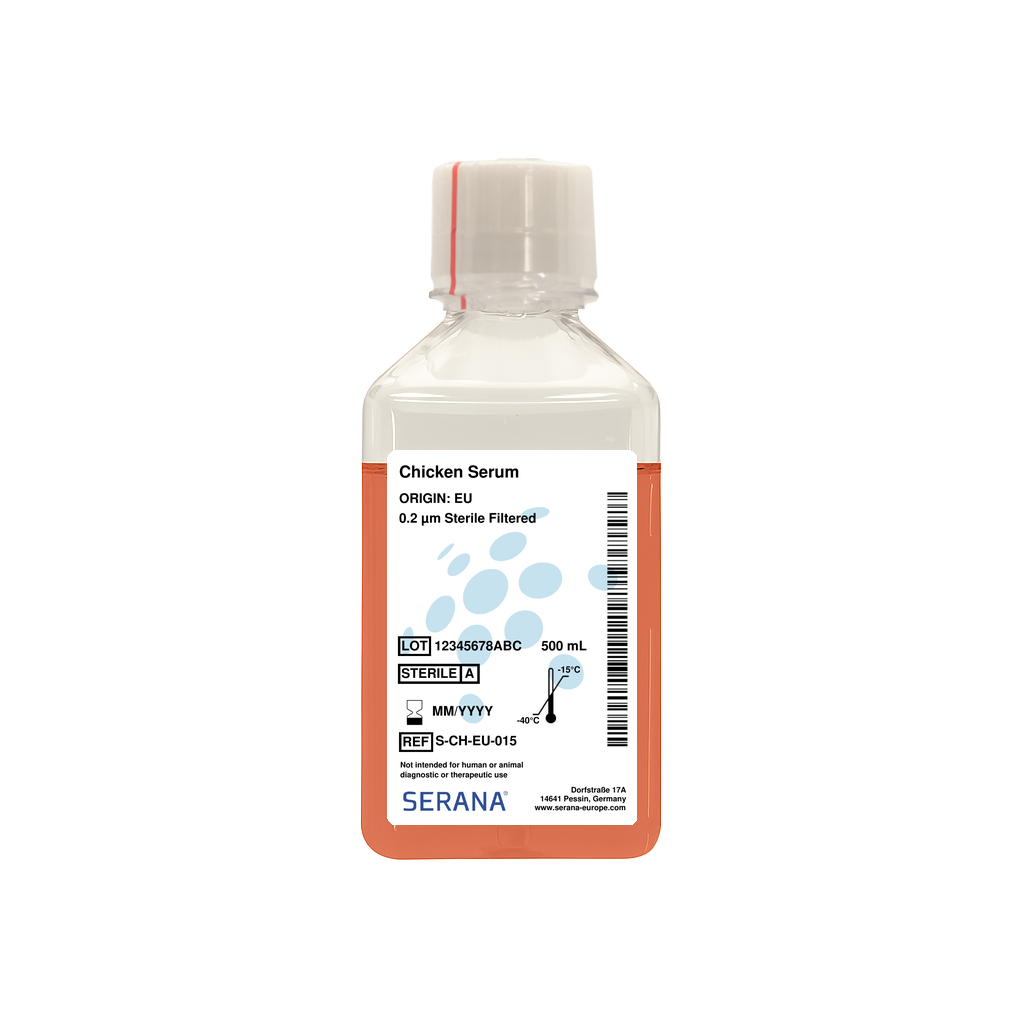 Chicken Serum, EU Approved, Sterile Filtered, 500 ml