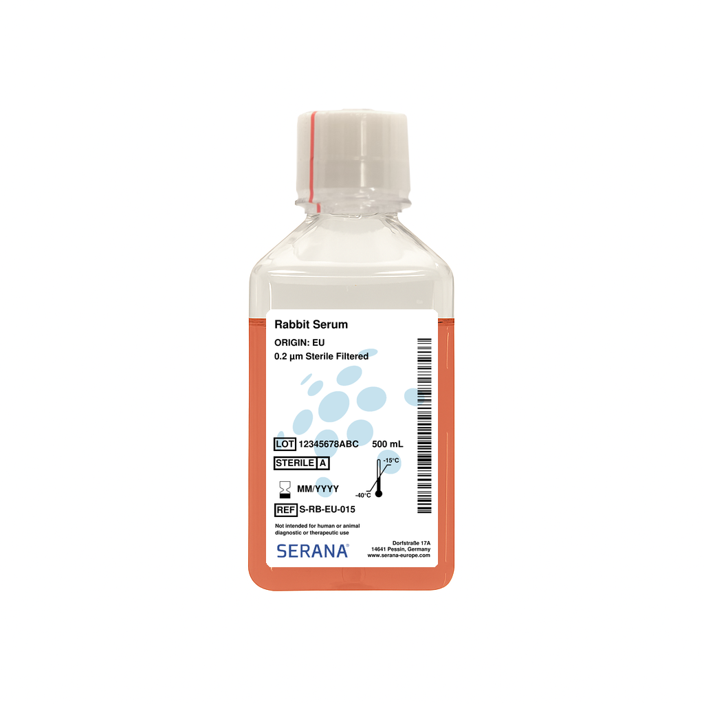Rabbit Serum, EU Approved, Sterile Filtered, 500 ml