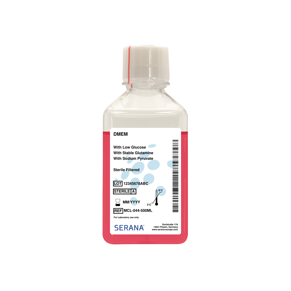 Dulbecco's Modified Eagle's Media (DMEM), Sterile Filtered, 500 ml