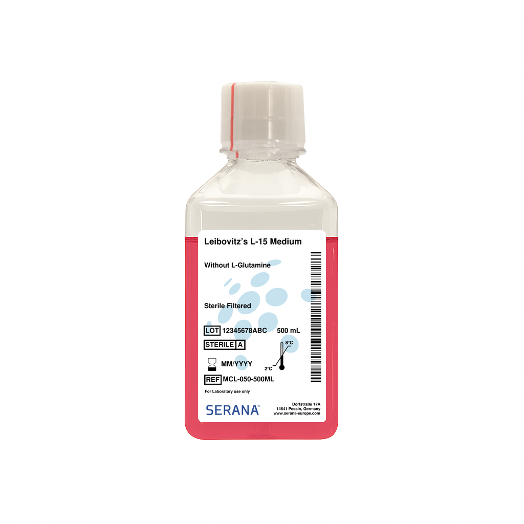 Leibovitz's L-15 Medium, Sterile Filtered, 500 ml