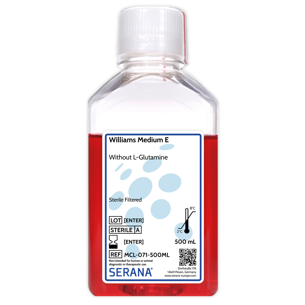 Williams Medium E, Sterile Filtered, 500 ml