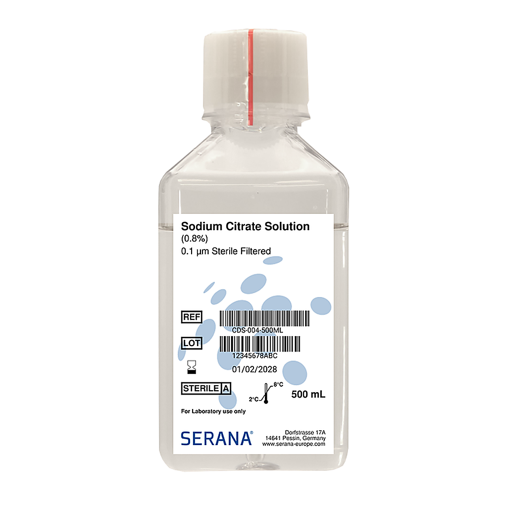 Sodium Citrate Solution (0.8%), Sterile Filtered, 500 ml