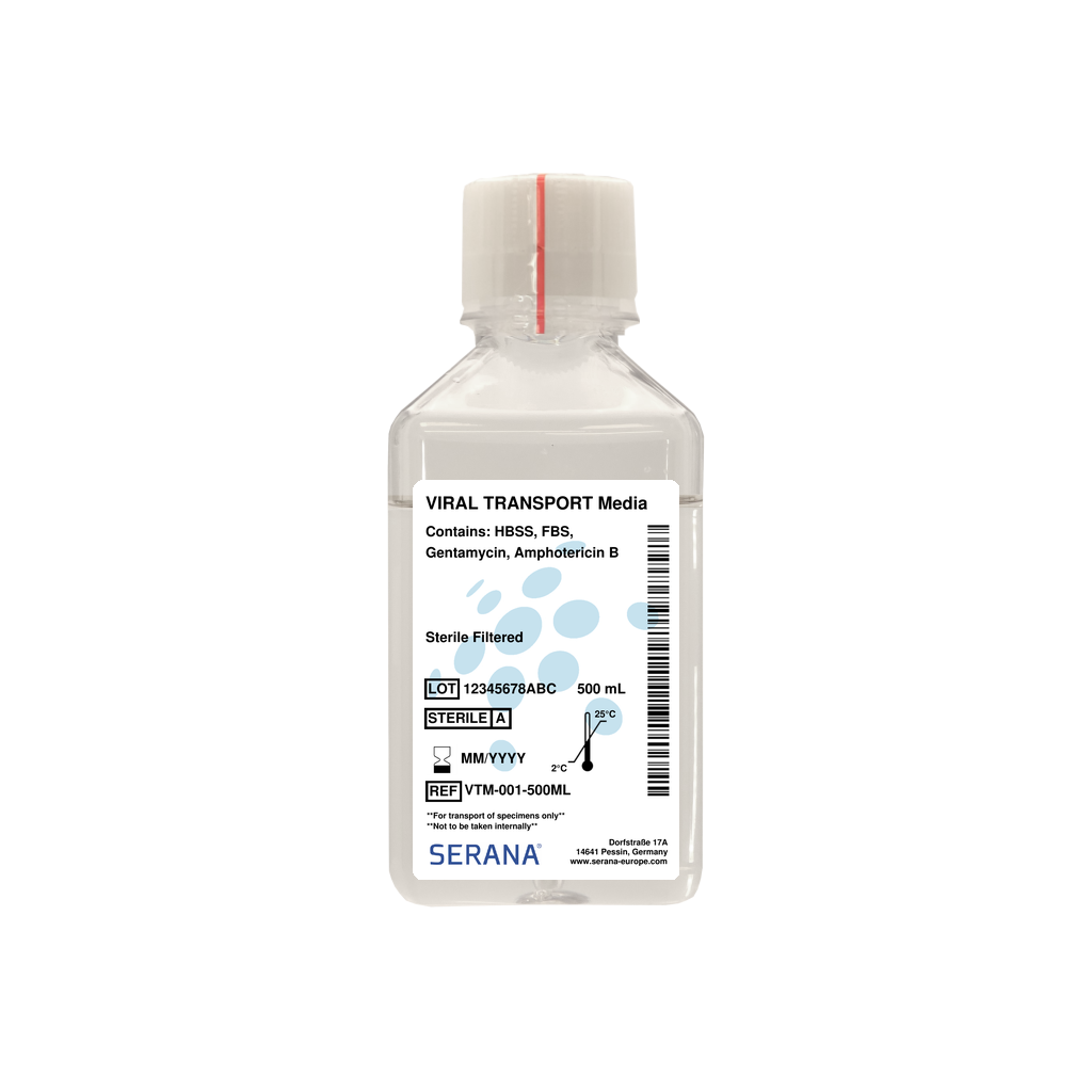 Viral Transport Media, Sterile Filtered, 500 ml
