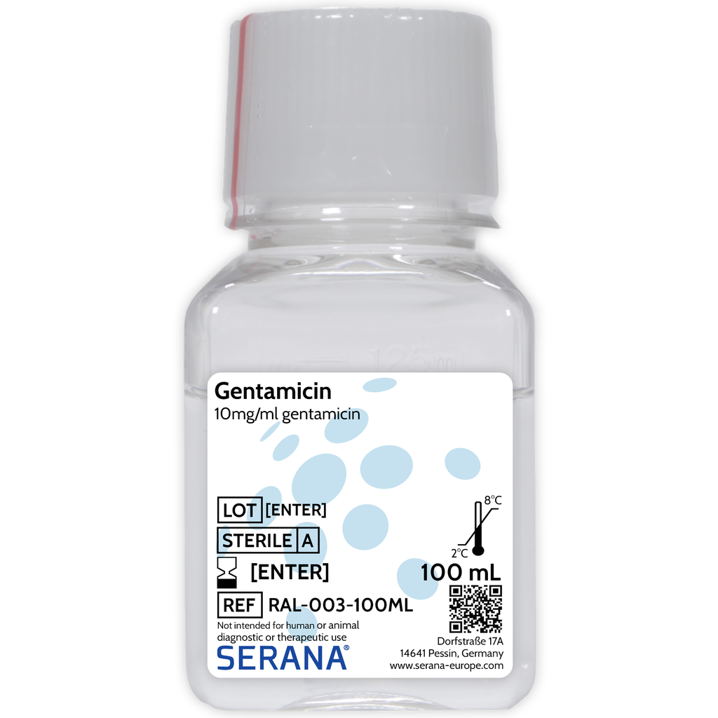 Gentamicin Solution (10mg/ml), Sterile Filtered, 100 ml