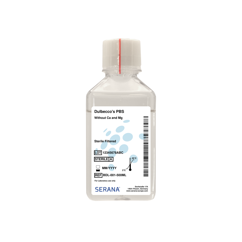Dulbecco's PBS, Sterile Filtered, 500 ml