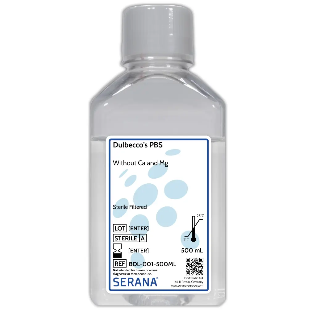 Dulbecco's PBS, Sterile Filtered, 500 ml