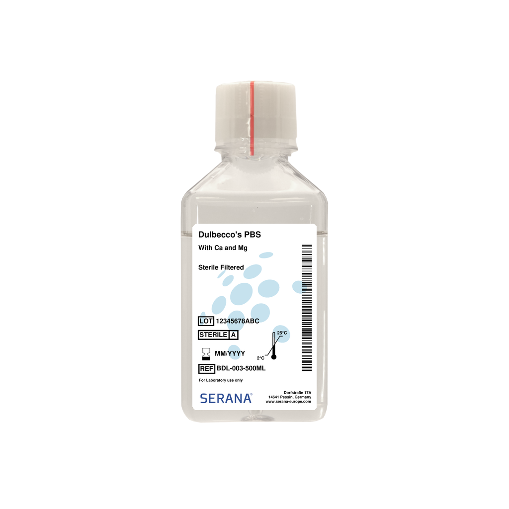 Dulbecco's PBS, Sterile Filtered, 500 ml
