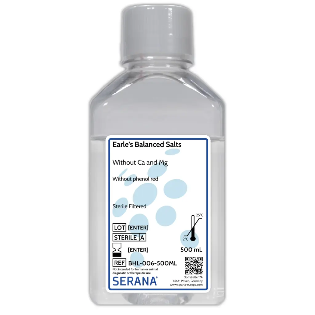 Earle's Balanced Salts Solution, Sterile Filtered, 500 ml