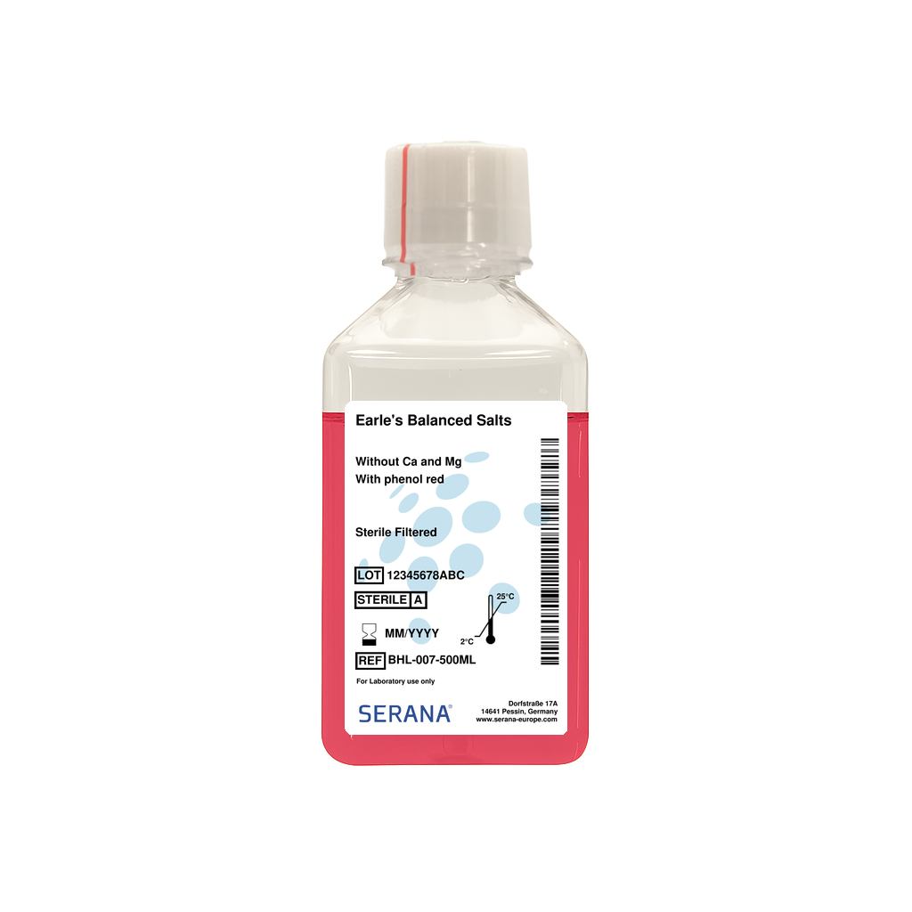 Earle's Balanced Salts Solution, Sterile Filtered, 500 ml
