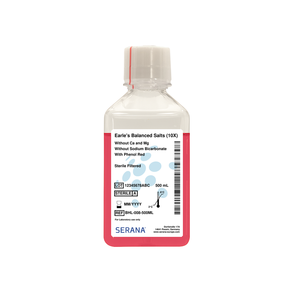 Earle's Balanced Salts Solution (10X), Sterile Filtered, 500 ml