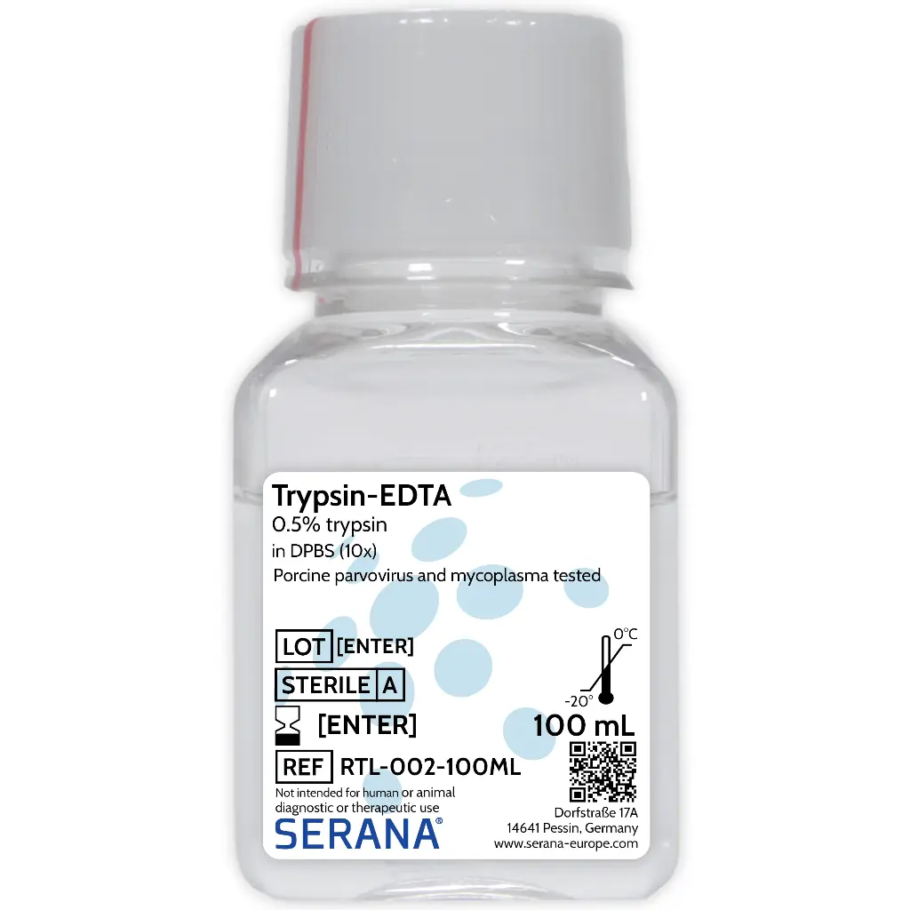 Trypsin-EDTA (0.5%-0.2%) in PBS (10X), Sterile Filtered, 100 ml