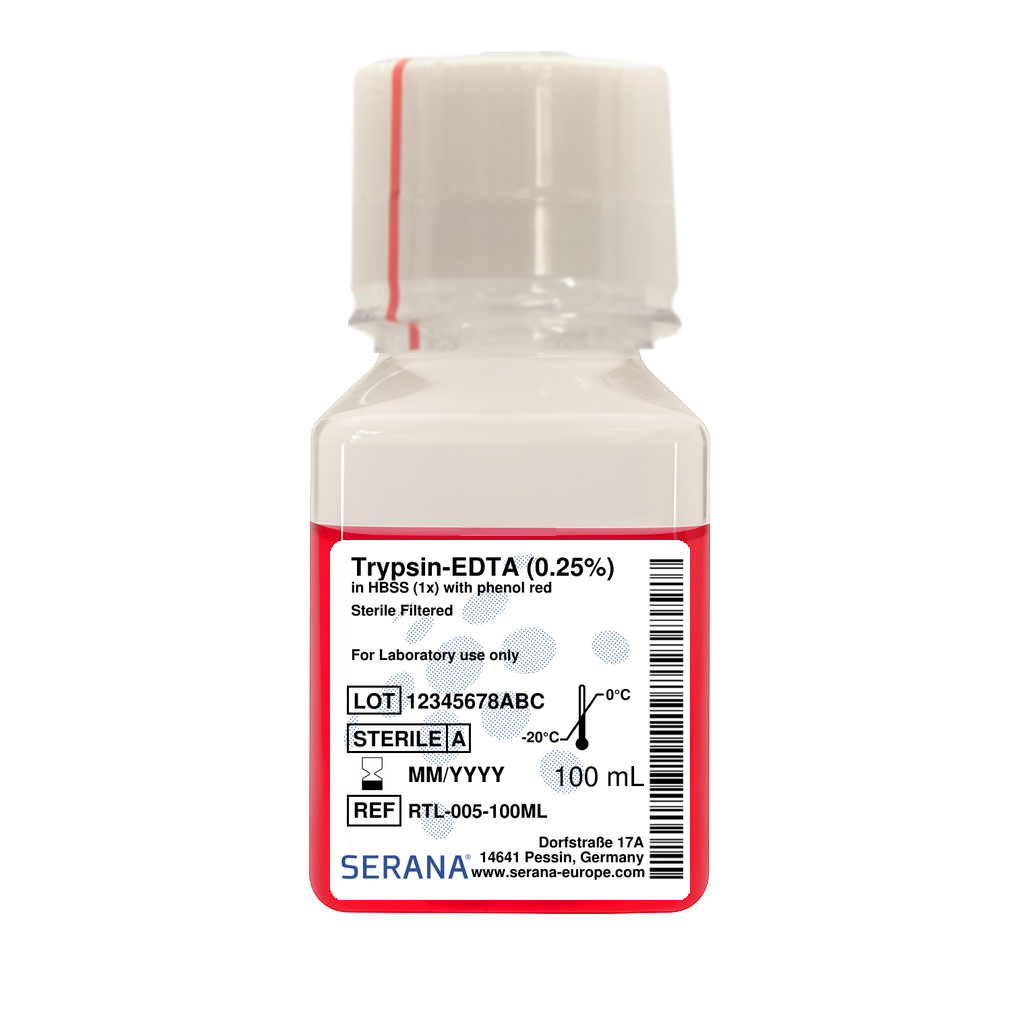 Trypsin-EDTA (0.25%-0.02%) in HBSS (1X), Sterile Filtered, 100 ml