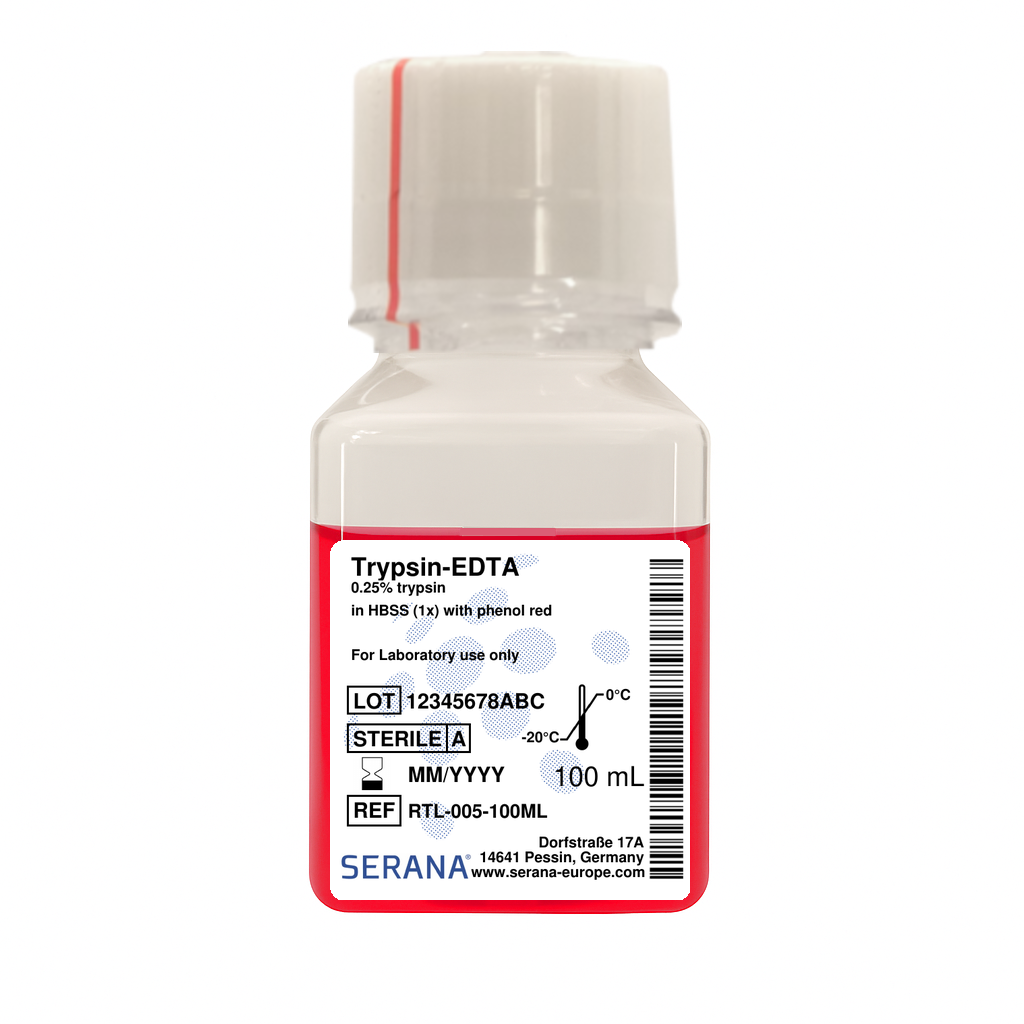 Trypsin-EDTA (0.25%-0.02%) in HBSS (1X), Sterile Filtered, 100 ml