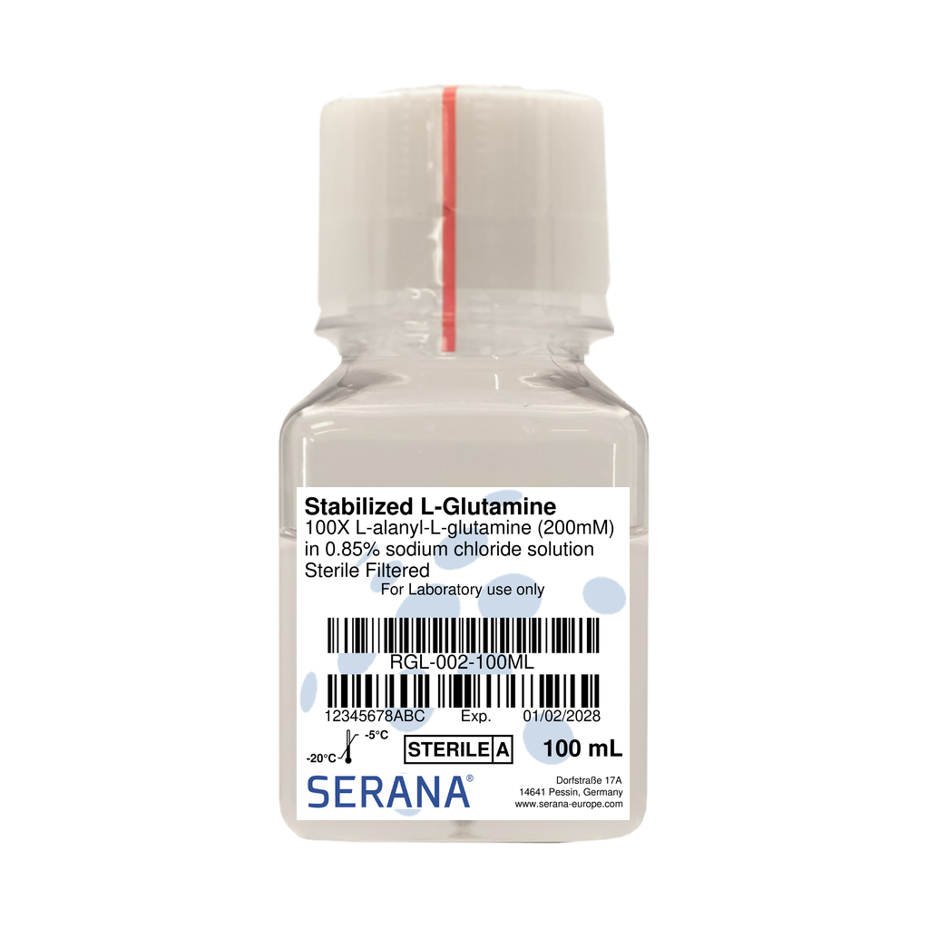Stabilized L-Glutamine Solution (100X), Sterile filtered, 100 ml