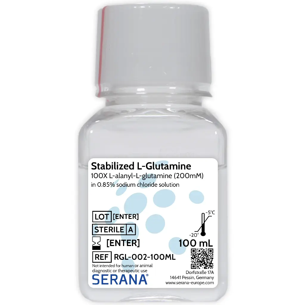 Stabilized L-Glutamine Solution (100X), Sterile filtered, 100 ml