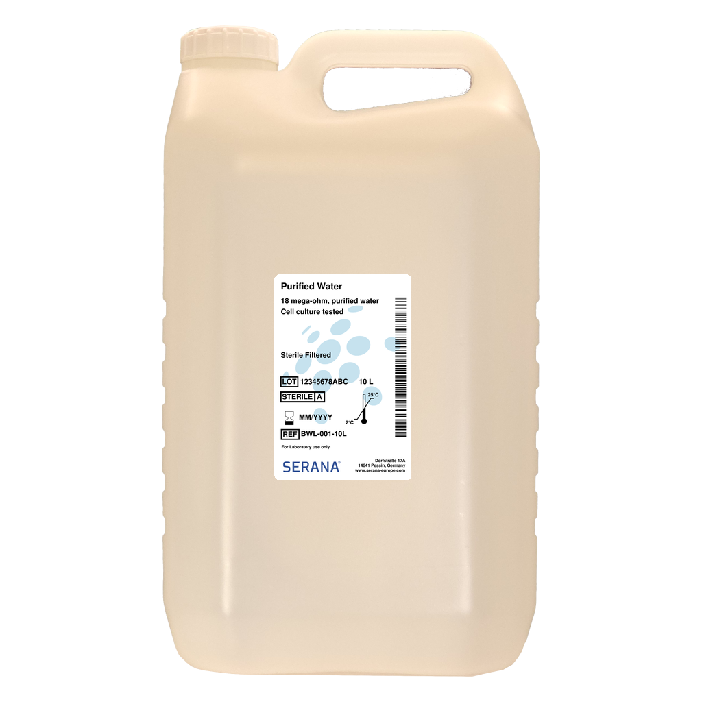Purified Water, Sterile filtered, 10 L