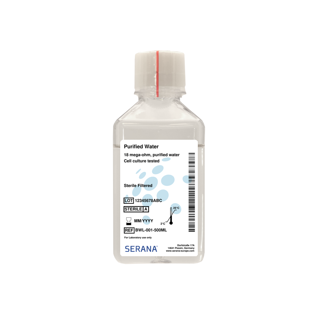 Purified Water, Sterile filtered, 500 ml