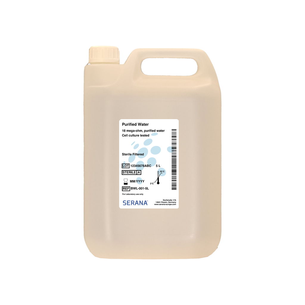 Purified Water, Sterile filtered, 5 L