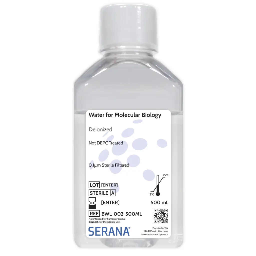 Water for Molecular Biology, Sterile filtered, 500 ml