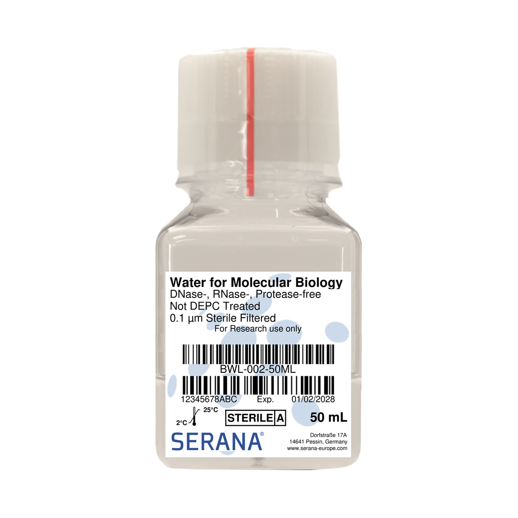 Water for Molecular Biology, Sterile filtered, 50 ml